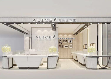 Matte Pure White Gioielleria Negozio Display Cabinets Dimensioni personalizzate Per centro commerciale
