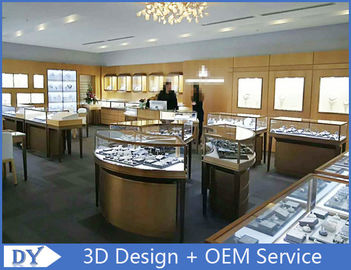 Elegante S / S Store Gioielli Case 3D Display Design Beige + Bianco Matto