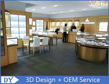 Elegante S / S Store Gioielli Case 3D Display Design Beige + Bianco Matto