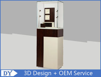 Rivestimento in legno personalizzato vetrine gioielli torre con colore marrone chiaro LED