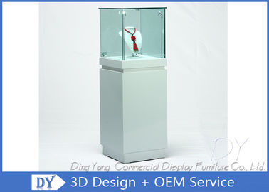 Display case per gioielli in vetro bianco quadrato OEM / Display cabinet per gioielli chiudibili