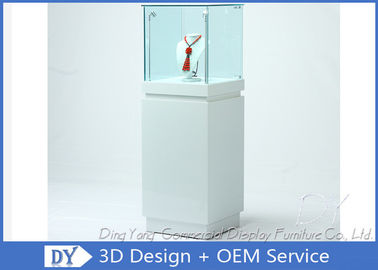 Display case per gioielli in vetro bianco quadrato OEM / Display cabinet per gioielli chiudibili
