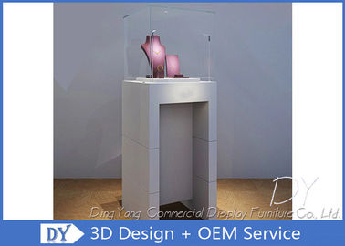 Simple Fashion Pedestal Glass Museum Display Case Con Serratura / Logo