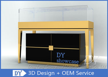 S/S + MDF + Vetro + Luci Oro Gioielleria Showroom Interior 3D Design