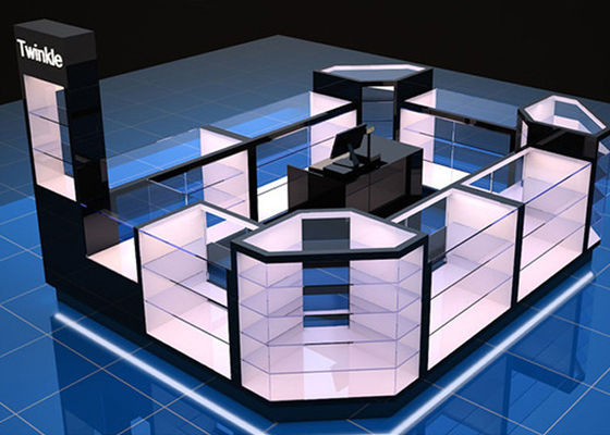 qualità  Custom Mall Kiosk / Jewelry Showcase Kiosk Full View 4 Layers Shelves fabbrica