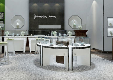 Moderno colore bianco cerchio rotondo gioielleria Display Contatore / Retail Display Cases